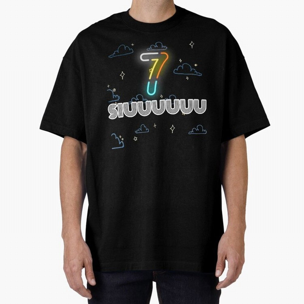 Siuuuuuu 7 CR7 goal funny Oversized T-Shirt Fuel Global Football Passion for FIFA World Cup 2026, Centered on Haaland, England, France and Netherlands, Tournament Hype, Historic Matchups, Family Viewing Parties and Global Sports Pride; Great for