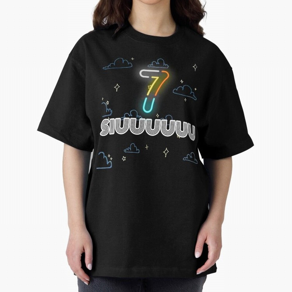 Siuuuuuu 7 CR7 goal funny Oversized T-Shirt Fuel Global Football Passion for FIFA World Cup 2026, Centered on Haaland, England, France and Netherlands, Tournament Hype, Historic Matchups, Family Viewing Parties and Global Sports Pride; Great for