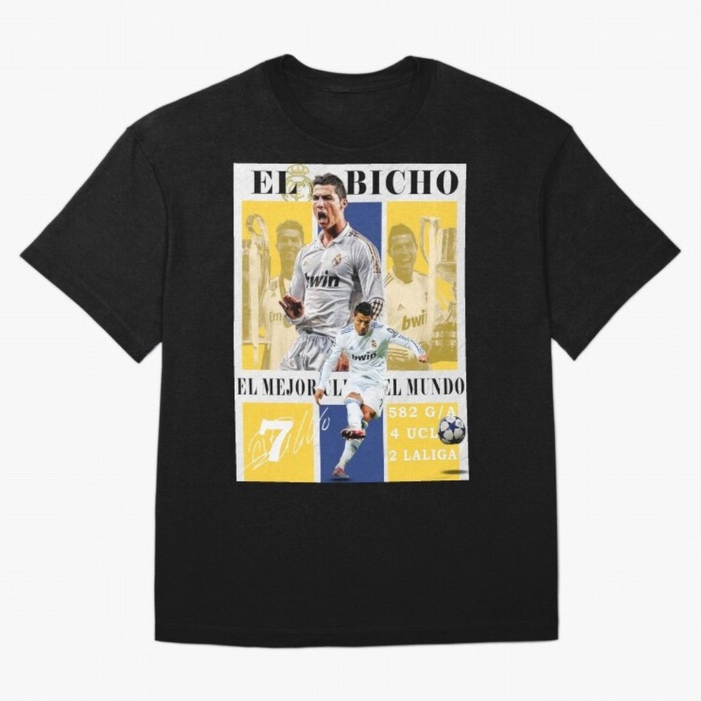 Cristiano Ronaldo Real Madrid Wall Art Oversized T-Shirt Relive Legendary Nights from Global Football Passion for FIFA World Cup 2026 USA Canada Mexico, Connected to Mbappe and Neymar, Brazil, Stadium Memories, Football Loyalty, International