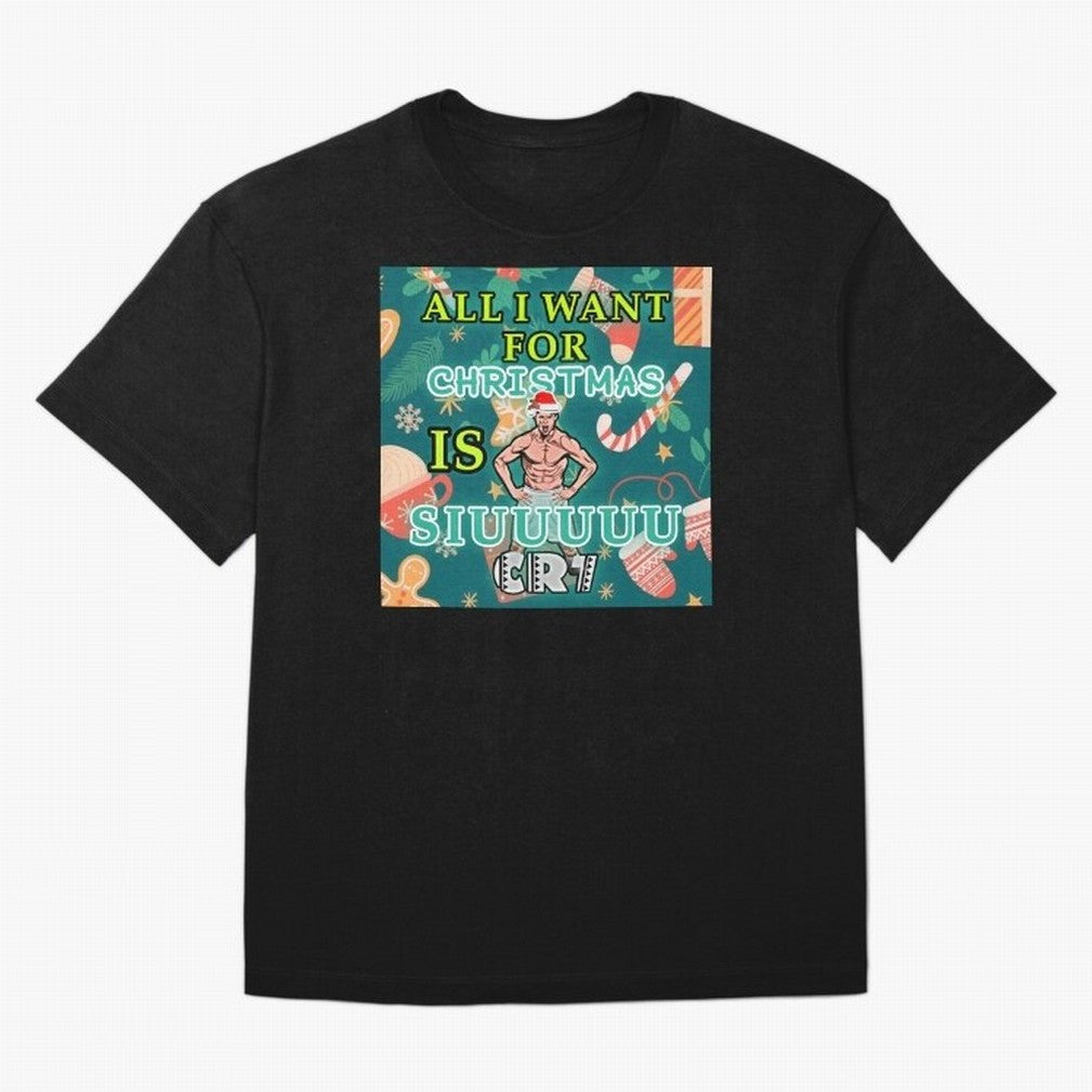All i want for christmas is siuuu Oversized T-Shirt Discover Global Football Passion for FIFA World Cup 2026 Group Stage, Celebrating Messi, Neymar and Mbappe, Portugal, Football Passion, Legendary Performances, Festival Vibes and Supporter