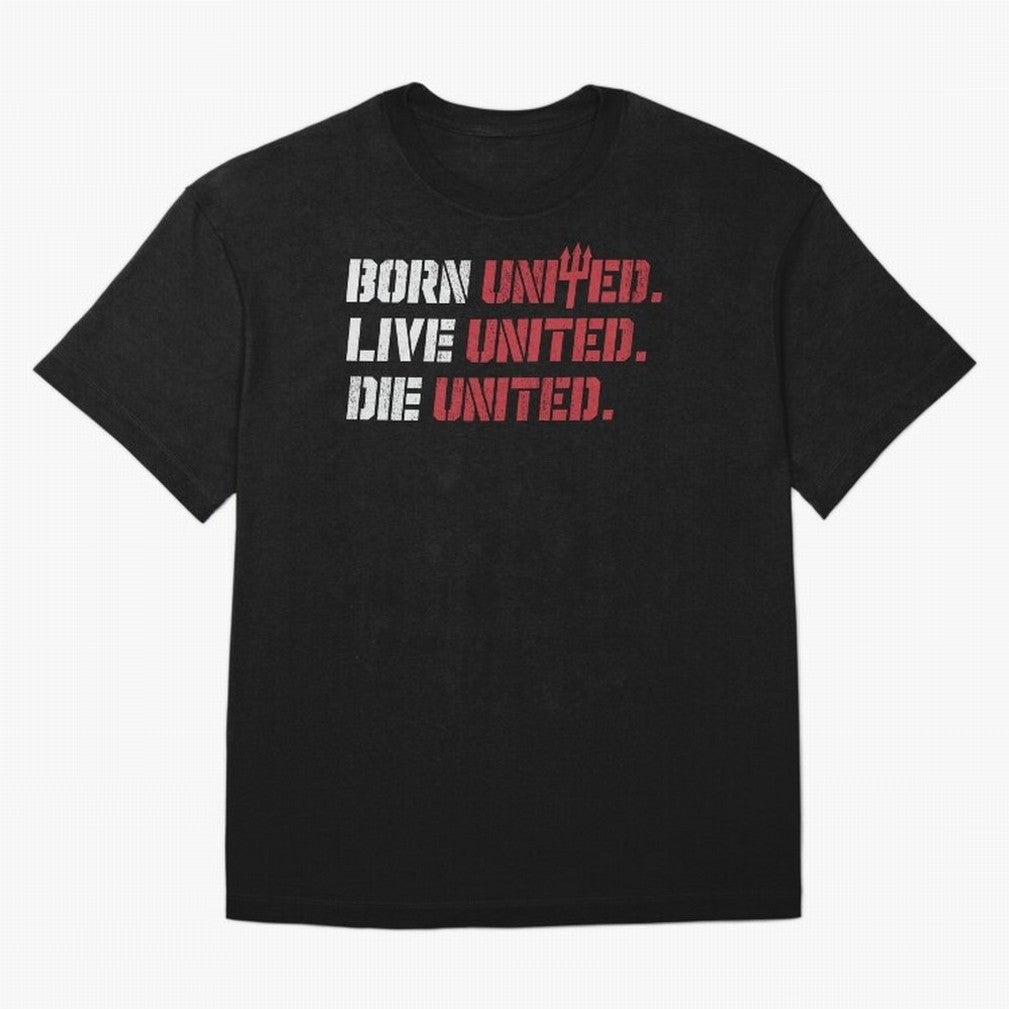 Manchester United - Born United Oversized T-Shirt Stand Out with Spirit from FIFA World Cup 2026 Group Stage Spirit, with Argentina and Brazil, Haaland and Mbappe, Match Day Excitement, Supporter Culture, Golden Goals and Global Football Passion;