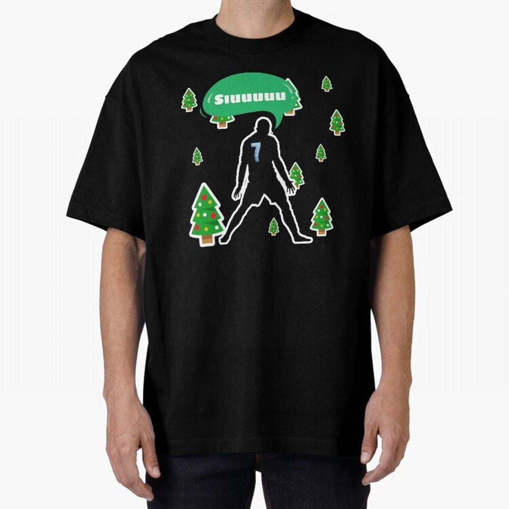 Christmas siuuu Cristiano ronaldo Oversized T-Shirt Back the Journey through Match Day Hype around FIFA World Cup 2026 Group Stage, Haaland and Mbappe, Germany, Global Supporter Spirit, Legendary Goals, National Colors and Tournament Celebration;