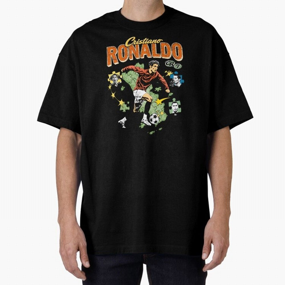 CR7 Cristiano Ronaldo Vintage Oversized T-Shirt Relive Legendary Nights from FIFA World Cup 2026 Spirit, Capturing England, Haaland, Match Day Excitement, Supporter Culture, Golden Goals and Global Football Passion; Ideal for Fans Who Follow Messi,