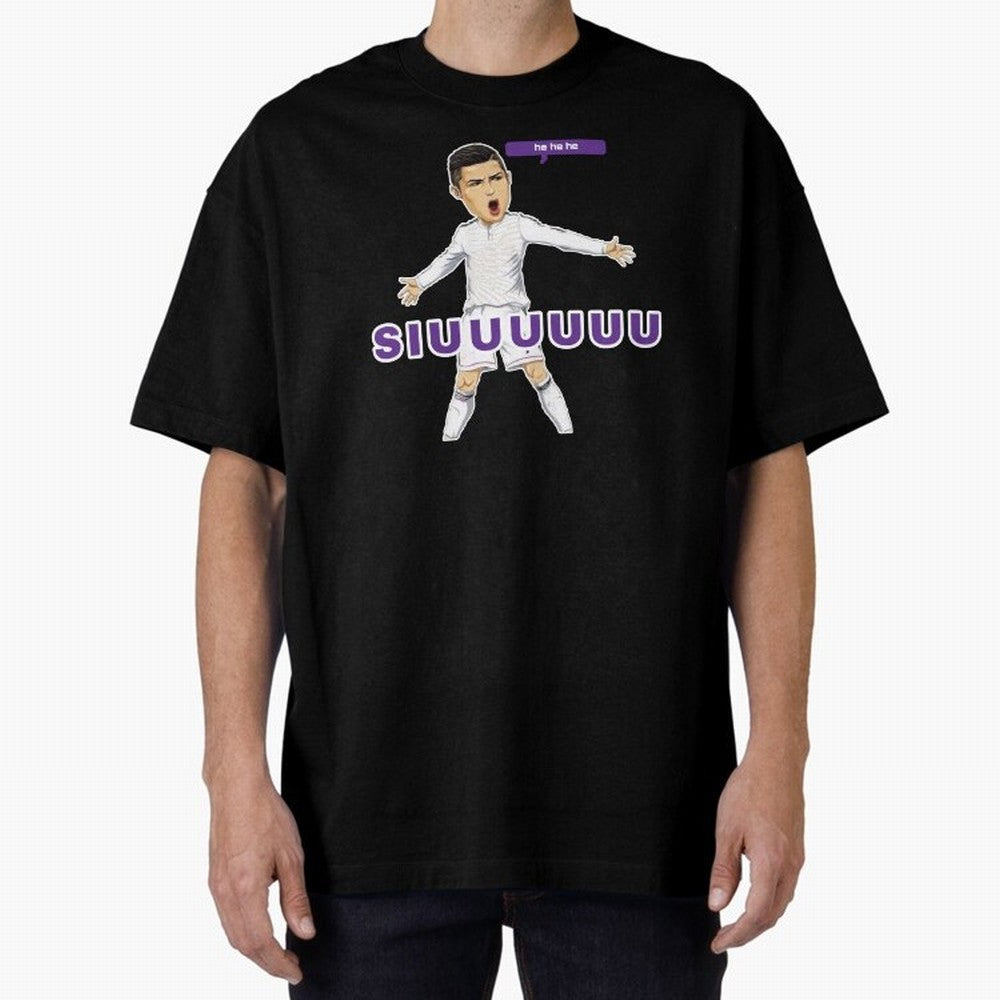 Hehehe siuuu Oversized T-Shirt Show Fan Pride Across FIFA World Cup 2026 USA Canada Mexico Filled with Haaland and Mbappe, Spain Energy, Classic Soccer Heritage, Championship Pressure, Fan Loyalty and International Pride; Perfect for Fans,