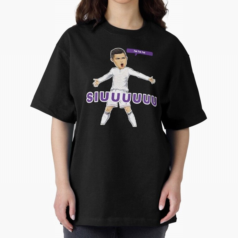 Hehehe siuuu Oversized T-Shirt Show Fan Pride Across FIFA World Cup 2026 USA Canada Mexico Filled with Haaland and Mbappe, Spain Energy, Classic Soccer Heritage, Championship Pressure, Fan Loyalty and International Pride; Perfect for Fans,