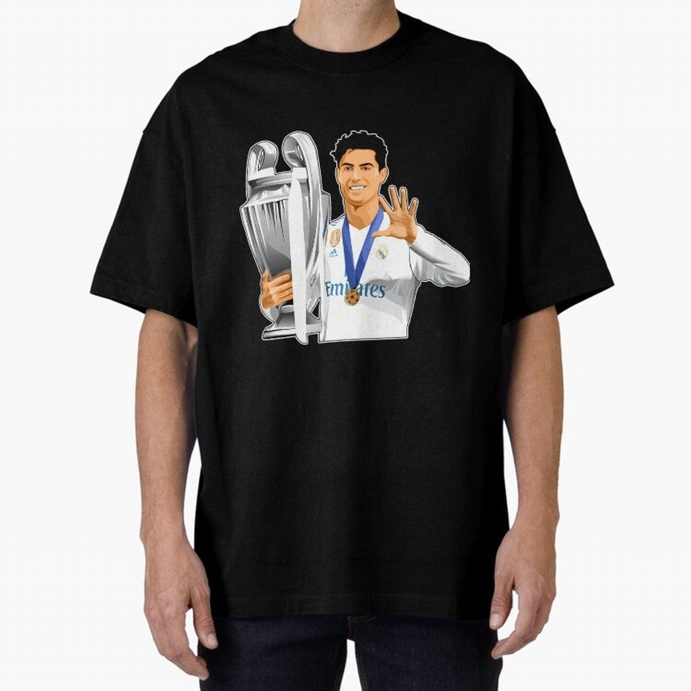 Ronaldo Throphy Oversized T-Shirt Enjoy Global Football Passion for FIFA World Cup 2026, Inspired by Cristiano Ronaldo, England, Soccer Culture, Superstar Moments, National Team Dreams and Competitive Fire; Built for Supporters Chasing Trophy