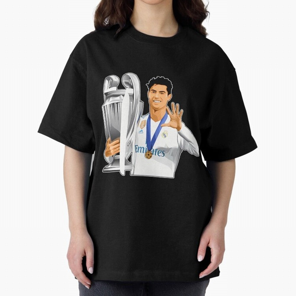 Ronaldo Throphy Oversized T-Shirt Enjoy Global Football Passion for FIFA World Cup 2026, Inspired by Cristiano Ronaldo, England, Soccer Culture, Superstar Moments, National Team Dreams and Competitive Fire; Built for Supporters Chasing Trophy