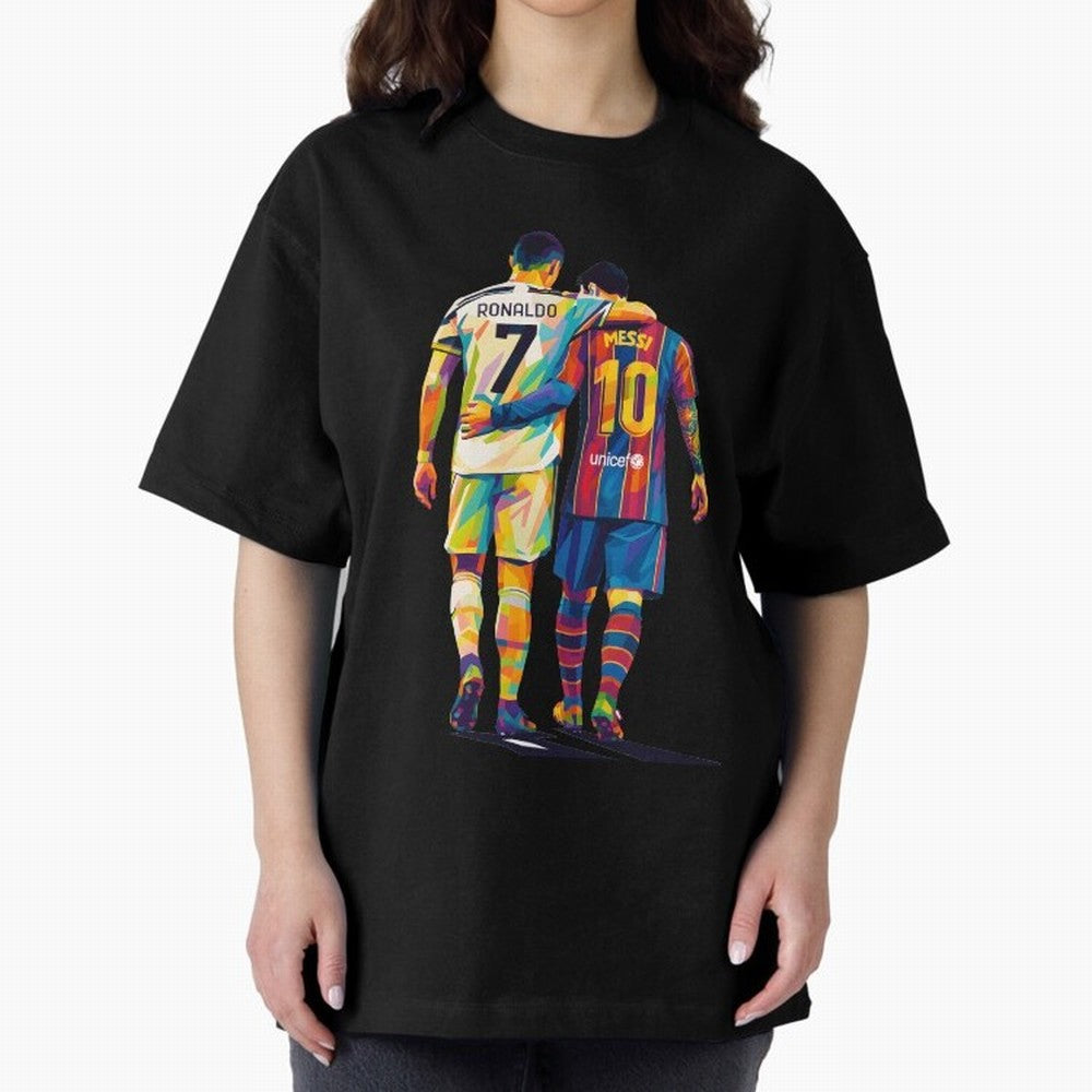 Cristiano Ronaldo & Messi Oversized T-Shirt Bring World Football Passion into FIFA World Cup 2026 for Fans of Haaland and Argentina, France and Brazil, Bringing Sports Nostalgia, International Competition, Famous Players and Unforgettable