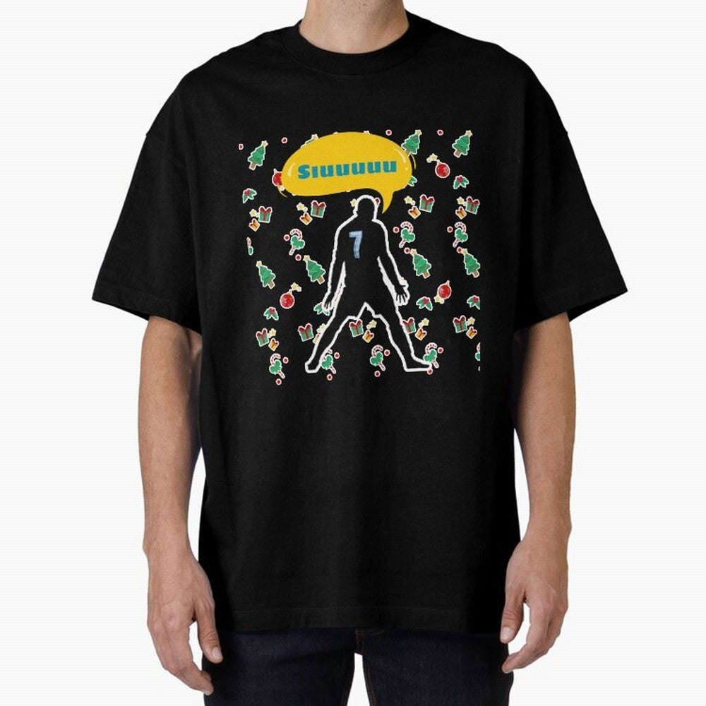 Siuuu christmas CR7 Oversized T-Shirt Turn Football Passion into FIFA World Cup 2026 Group Stage with Cristiano Ronaldo, Argentina and Brazil Energy, Goal Celebration Energy, Supporter Heritage, Football Icons and Worldwide Tournament Joy; Built