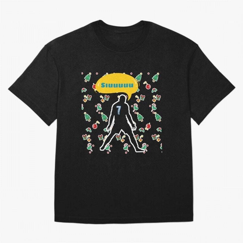 Siuuu christmas CR7 Oversized T-Shirt Turn Football Passion into FIFA World Cup 2026 Group Stage with Cristiano Ronaldo, Argentina and Brazil Energy, Goal Celebration Energy, Supporter Heritage, Football Icons and Worldwide Tournament Joy; Built