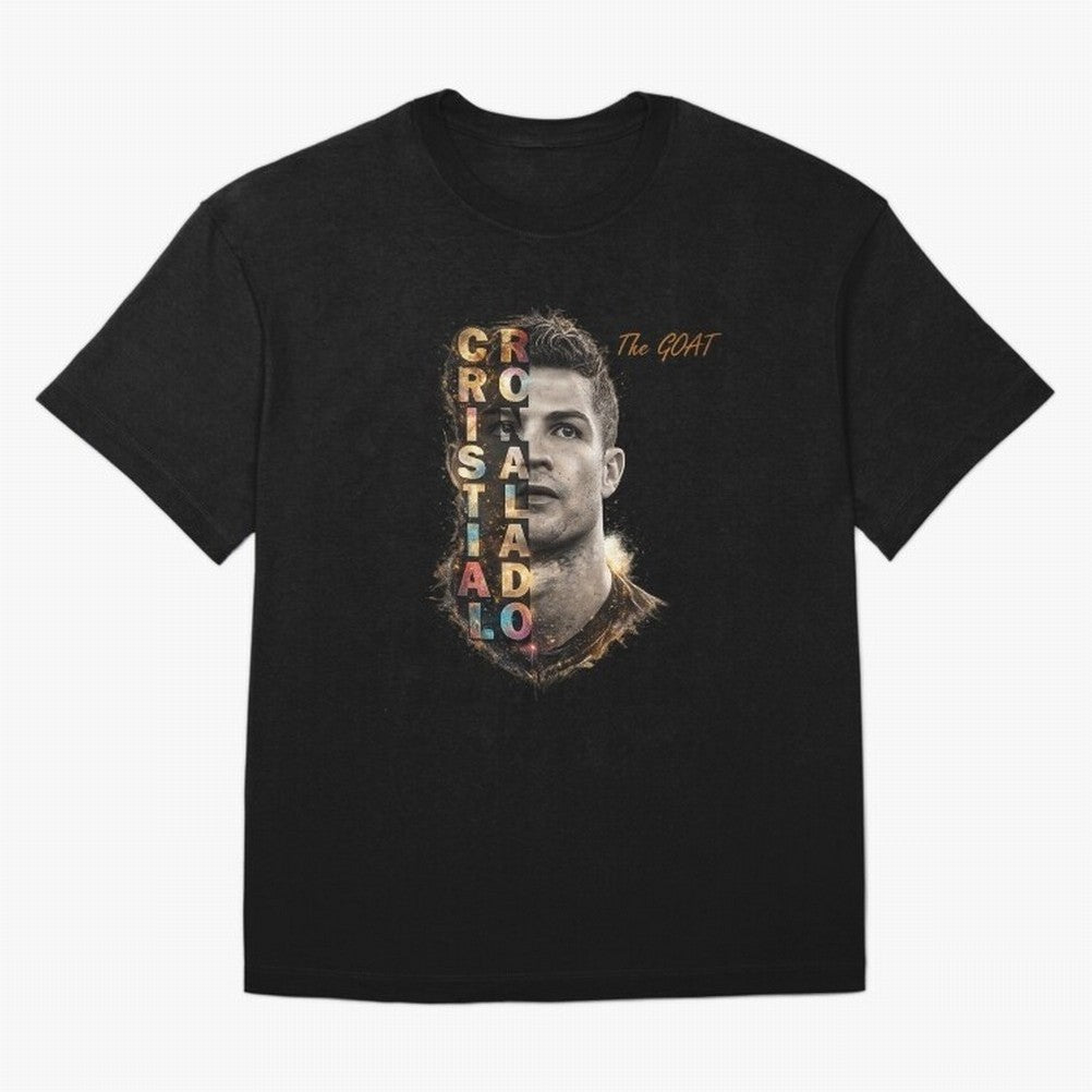Cristiano Ronaldo Multicolor GOAT Oversized T-Shirt Fuel Your Fan Pride for Global Football Passion for FIFA World Cup 2026 Group Stage, Centered on Messi, Neymar and Mbappe, Germany, Stadium Memories, Football Loyalty, International Chants and