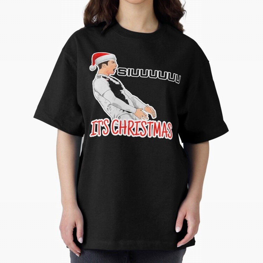 Siuuu it¡¯s Christmas CR7 funny Oversized T-Shirt Make Every Kick Count in FIFA World Cup 2026 Group Stage Spirit, Connected to France, Cristiano Ronaldo, Haaland and CR7, Supporter Pride, Iconic Celebrations, Legendary Names and Global Match Day