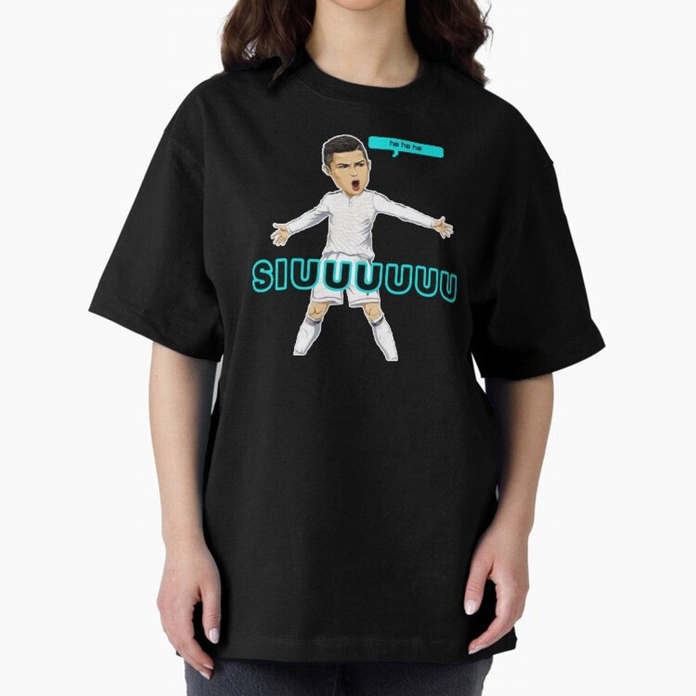 Hehehe siuuu Oversized T-Shirt Carry the Dream of FIFA World Cup 2026 Group Stage Centered on CR7 and Messi, France and Portugal Energy, Fan Favorite Moments, National Team Passion, Big Match Drama and Soccer History; Great for Supporters Who Love