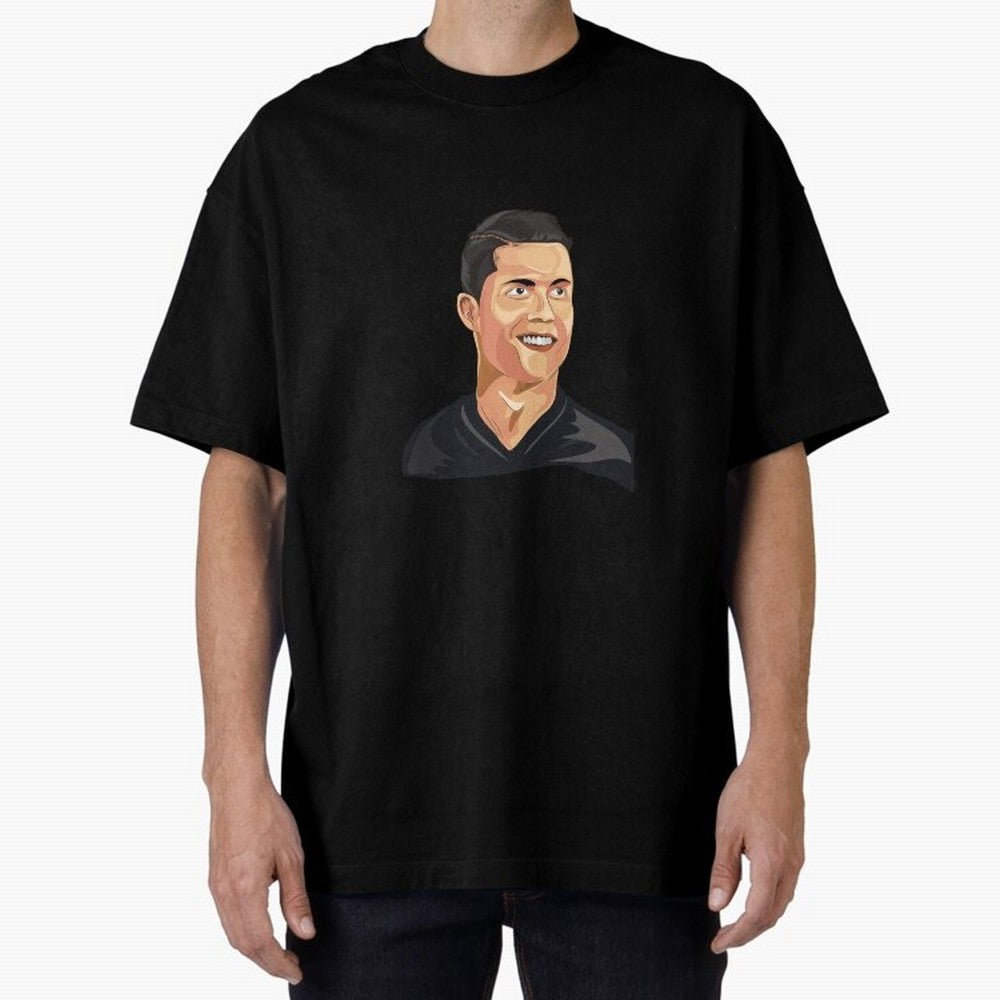 Cristiano Ronaldo Vector Art Graphics Design Oversized T-Shirt Celebrate the Biggest Stage of Match Day Hype around FIFA World Cup 2026 Group Stage, Messi, Neymar and Mbappe, Spain and Netherlands, Football Festival Excitement, Trophy Ambitions,
