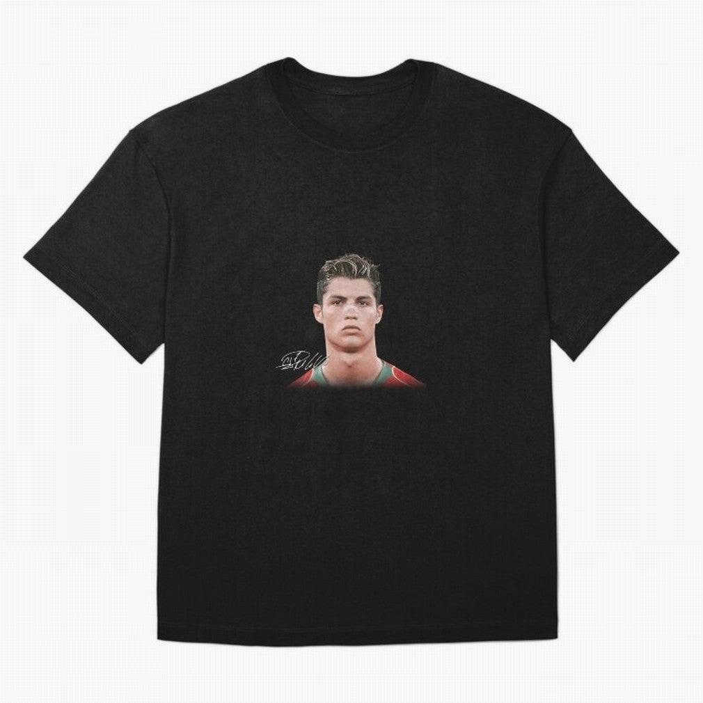 Cristiano Ronaldo Big Face Young Ronaldo Oversized T-Shirt Represent Fans Who Live for Match Day Hype around FIFA World Cup 2026, Messi, Neymar and Mbappe, Spain, Soccer Culture, Superstar Moments, National Team Dreams and Competitive Fire; Made