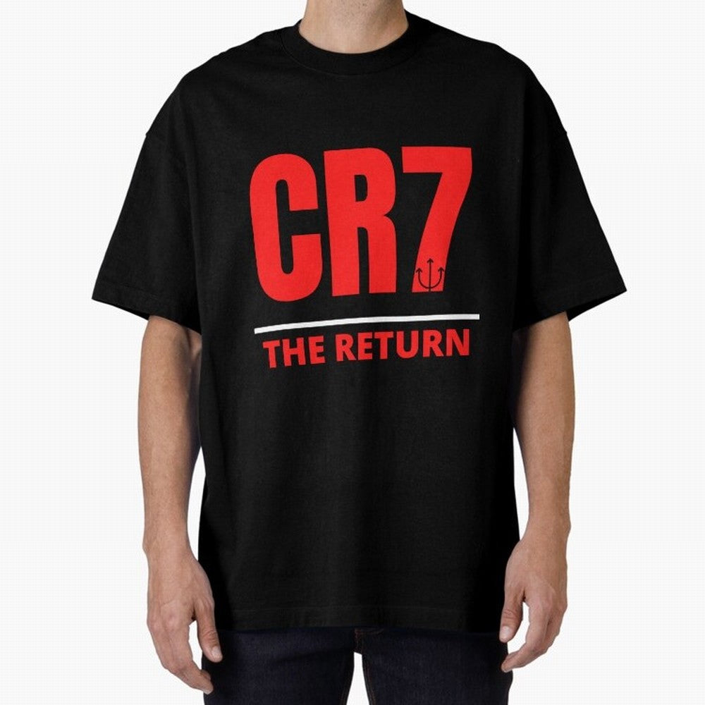 The Return of Cristiano Ronaldo to Manchester United - CR7 Oversized T-Shirt Bring Home FIFA World Cup 2026 Group Stage for Fans of Messi and Brazil, Bringing Game Day Rituals, Football Legends, Country Pride and the Road to the Final; Built for