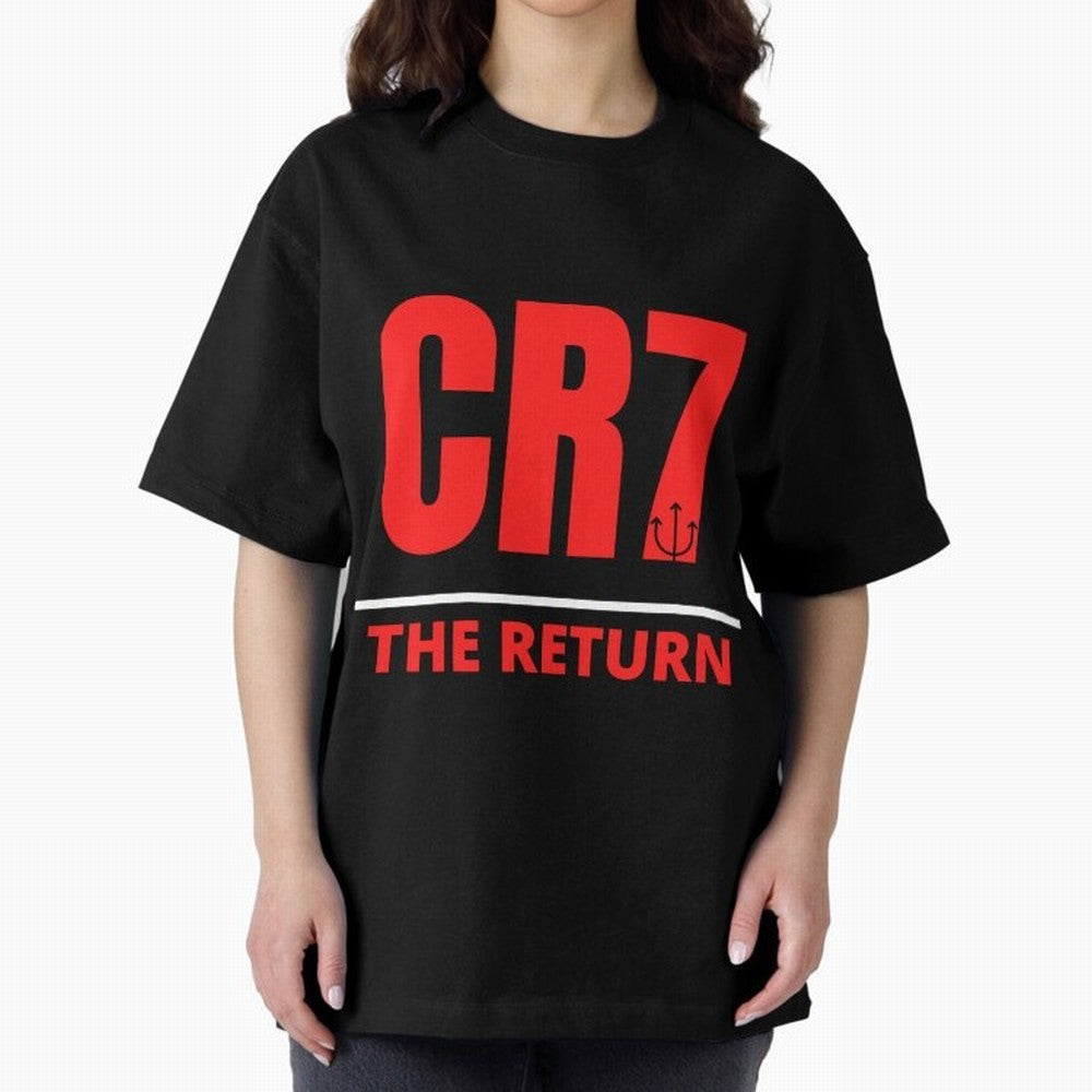 The Return of Cristiano Ronaldo to Manchester United - CR7 Oversized T-Shirt Bring Home FIFA World Cup 2026 Group Stage for Fans of Messi and Brazil, Bringing Game Day Rituals, Football Legends, Country Pride and the Road to the Final; Built for