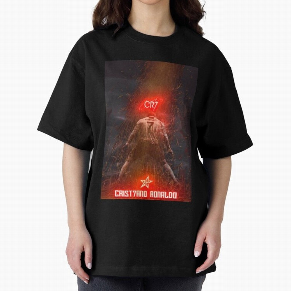 CR7 - CRISTIANO RONALDO Oversized T-Shirt Wear the Spirit of Global Football Passion for FIFA World Cup 2026, Built around Mbappe, Portugal, Retro Football Energy, Iconic Rivalries, Trophy Chase Drama and Stadium Atmosphere; Perfect for Supporters