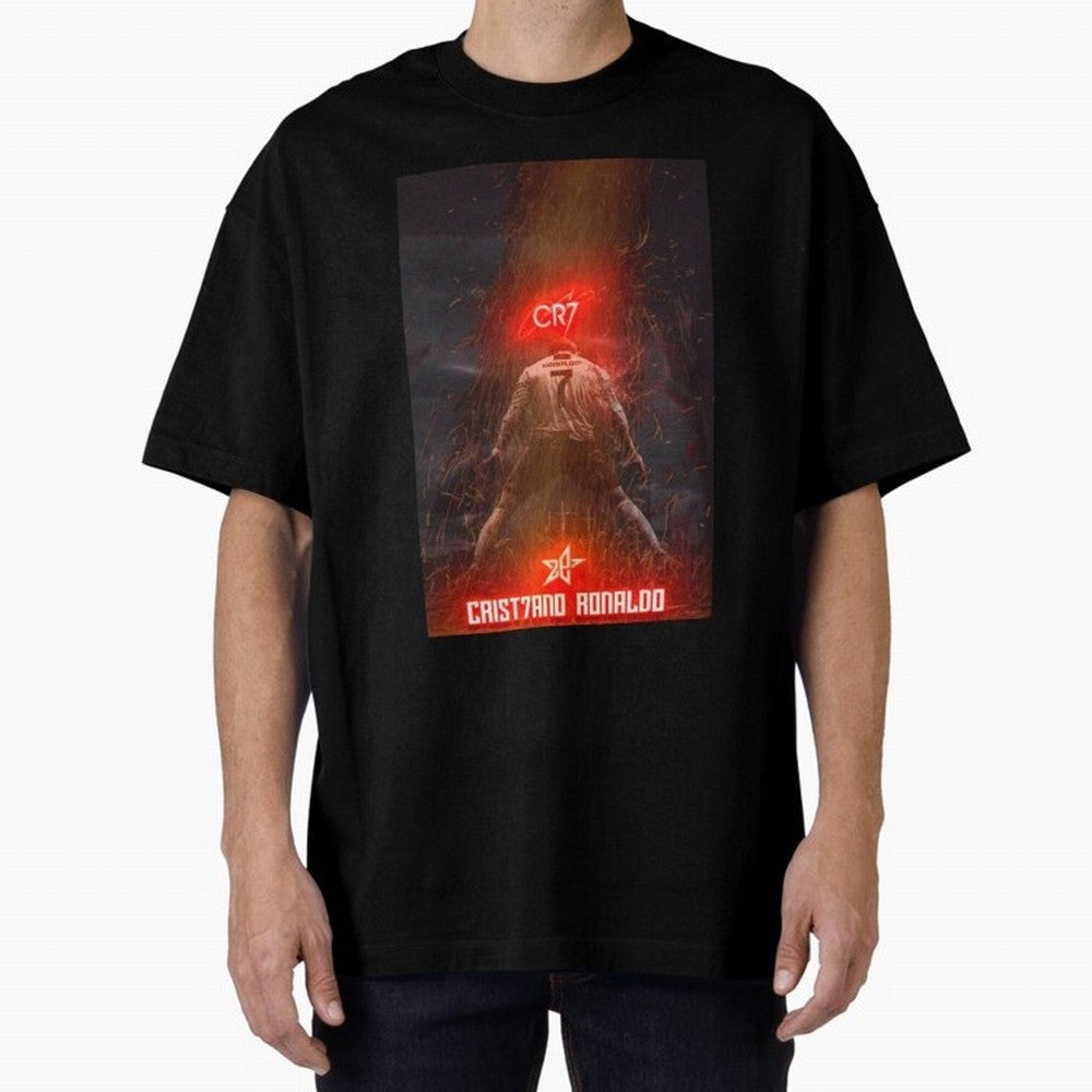 CR7 - CRISTIANO RONALDO Oversized T-Shirt Wear the Spirit of Global Football Passion for FIFA World Cup 2026, Built around Mbappe, Portugal, Retro Football Energy, Iconic Rivalries, Trophy Chase Drama and Stadium Atmosphere; Perfect for Supporters