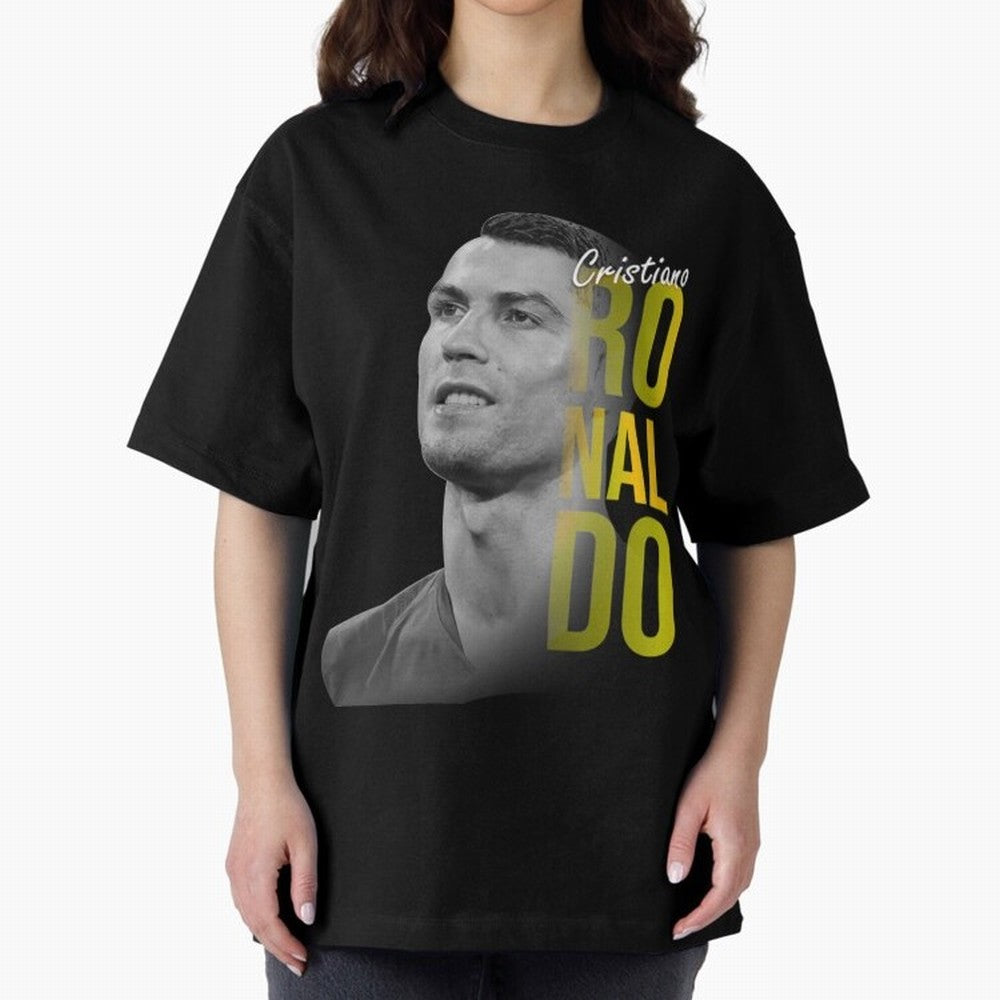 Ronaldo Cr7 Cristiano Ronaldo The Rocket Oversized T-Shirt Show Your Love for Global Football Passion for FIFA World Cup 2026, Driven by CR7 and Messi, England, Football Festival Excitement, Trophy Ambitions, Country Rivalries and Star Player Buzz;