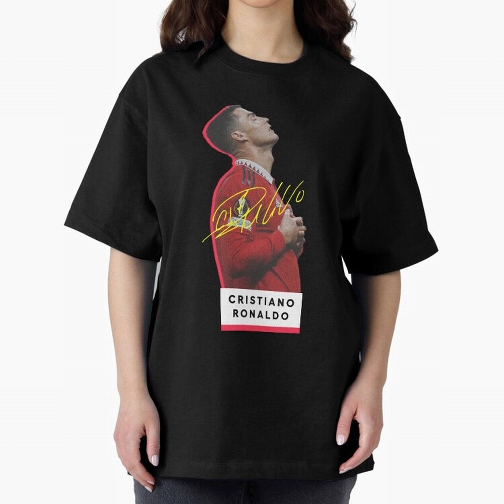 New Celebration Ronaldo Oversized T-Shirt Celebrate Unforgettable Nights in Global Football Passion for FIFA World Cup 2026 USA Canada Mexico, Capturing Cristiano Ronaldo, Haaland and CR7, Germany, Retro Football Energy, Iconic Rivalries, Trophy