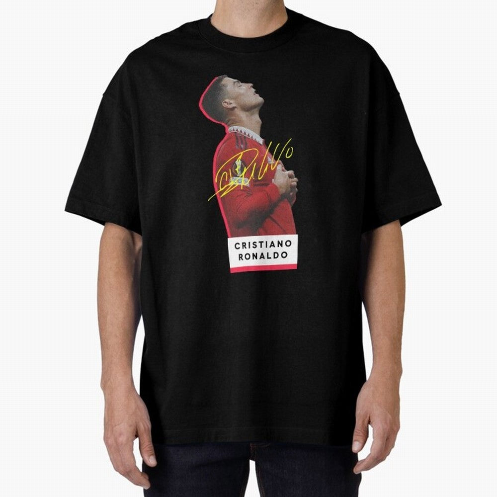 New Celebration Ronaldo Oversized T-Shirt Celebrate Unforgettable Nights in Global Football Passion for FIFA World Cup 2026 USA Canada Mexico, Capturing Cristiano Ronaldo, Haaland and CR7, Germany, Retro Football Energy, Iconic Rivalries, Trophy