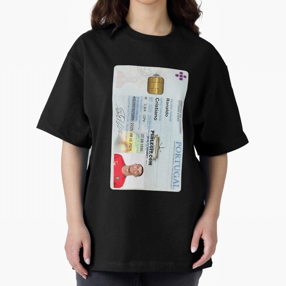 Cristiano Ronaldo CARD ID Oversized T-Shirt Bring Champion Energy into the FIFA World Cup 2026 Journey through Messi Highlights, England and Germany Pride, Retro Football Energy, Iconic Rivalries, Trophy Chase Drama and Stadium Atmosphere; Ideal