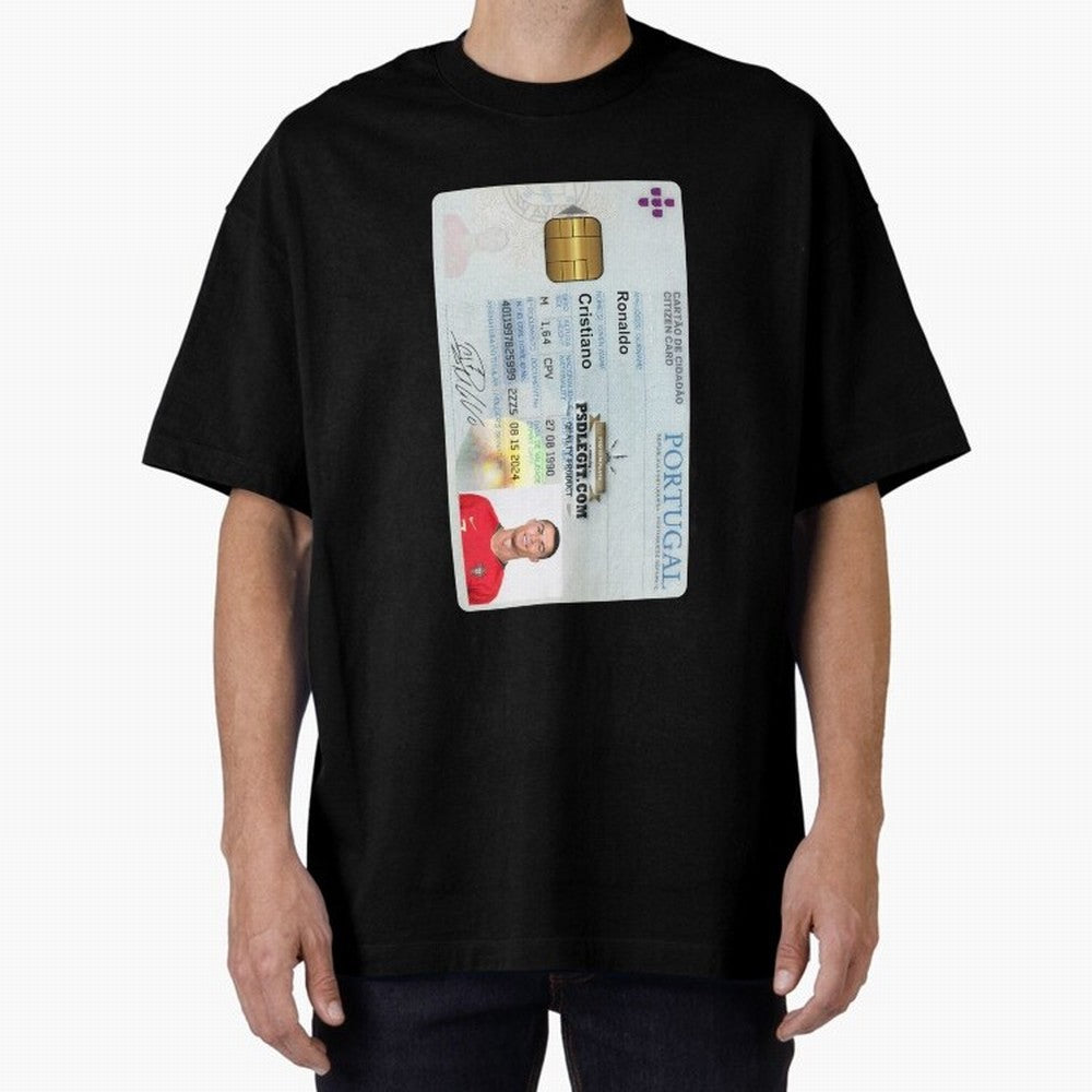 Cristiano Ronaldo CARD ID Oversized T-Shirt Bring Champion Energy into the FIFA World Cup 2026 Journey through Messi Highlights, England and Germany Pride, Retro Football Energy, Iconic Rivalries, Trophy Chase Drama and Stadium Atmosphere; Ideal