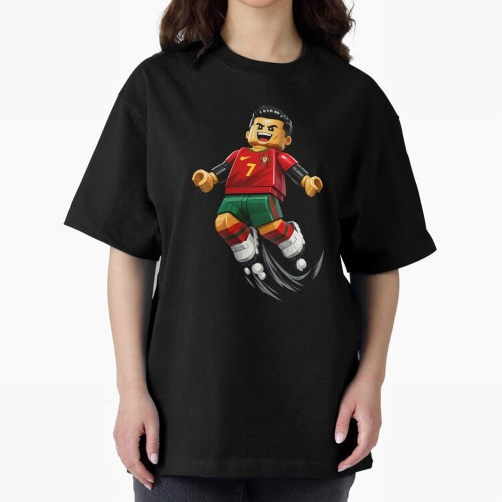 Cristiano Ronaldo. Siuuuuuu! Lego Mundial Oversized T-Shirt Create FIFA World Cup 2026 Group Stage Spirit, Made for Portugal, Cristiano Ronaldo, Haaland and CR7, Football Festival Excitement, Trophy Ambitions, Country Rivalries and Star Player