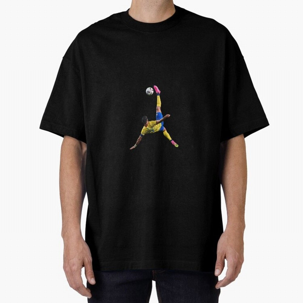 Cr7 Mindset Inspire Create Achieve Oversized T-Shirt Remember Iconic Moments from Global Football Passion for FIFA World Cup 2026 Group Stage, Centered on CR7 and Messi, France and Portugal, Sports Nostalgia, International Competition, Famous