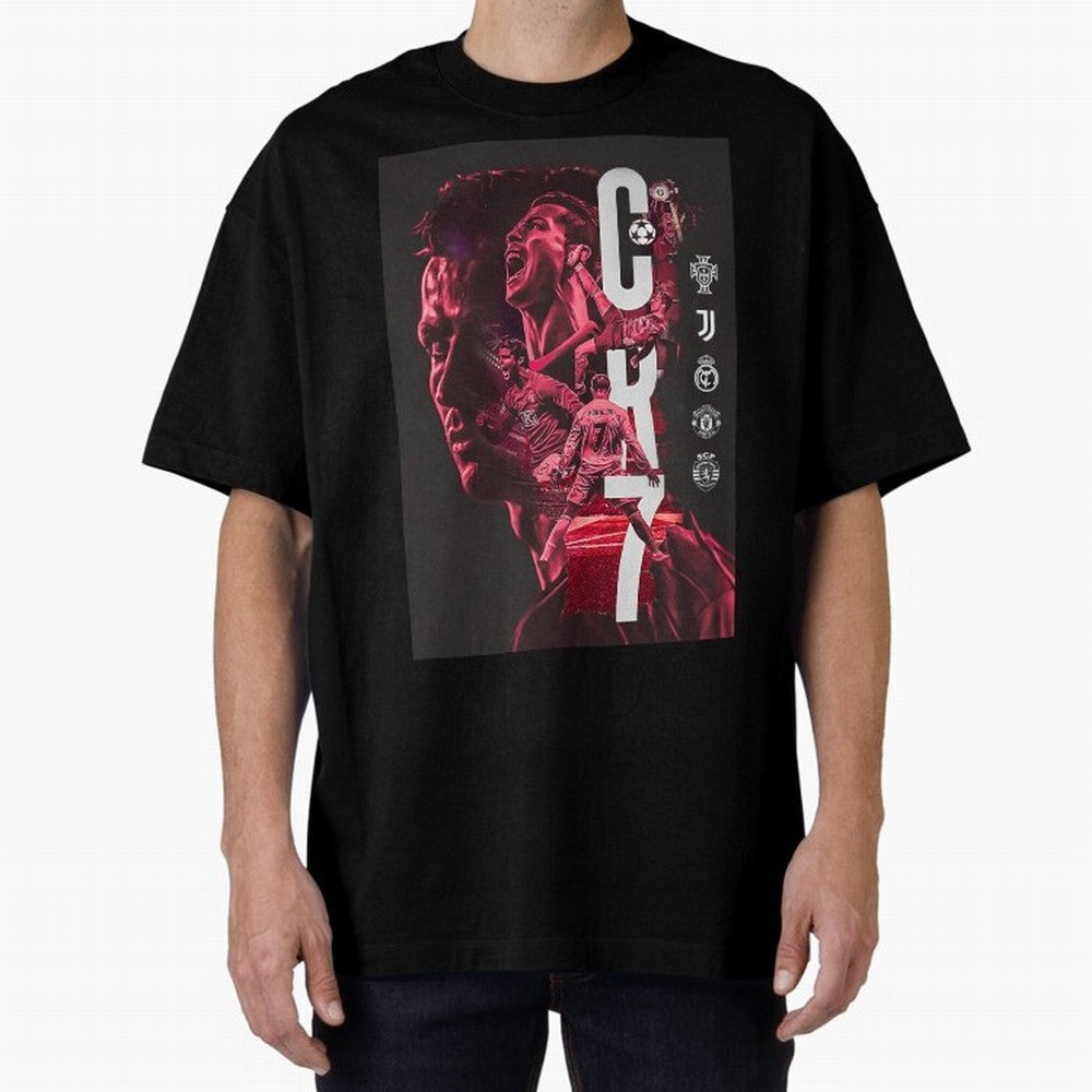 CR7 Oversized T-Shirt Back Your Heroes with FIFA World Cup 2026 Group Stage for Fans of Messi and Cristiano Ronaldo and England and Germany, Bringing Vintage Soccer Flavor, Modern Football Stars, National Flags and Final Night Emotion; Ideal for