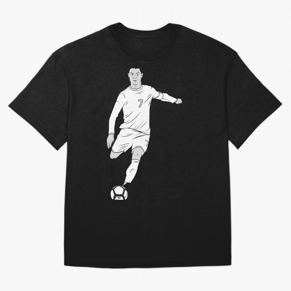 Cristiano Ronaldo Oversized T-Shirt Cheer for Match Day Hype around FIFA World Cup 2026, Messi and Cristiano Ronaldo, England and Germany, Championship Spirit, Famous Goals, Roaring Crowds and International Football Unity; Great for Watch Parties,