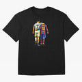 Cristiano Ronaldo And Messi Wpap Art Oversized T-Shirt Capture Global Football Passion for FIFA World Cup 2026 USA Canada Mexico, Inspired by Mbappe and Neymar, Portugal, Spain and Germany, Sports Nostalgia, International Competition, Famous