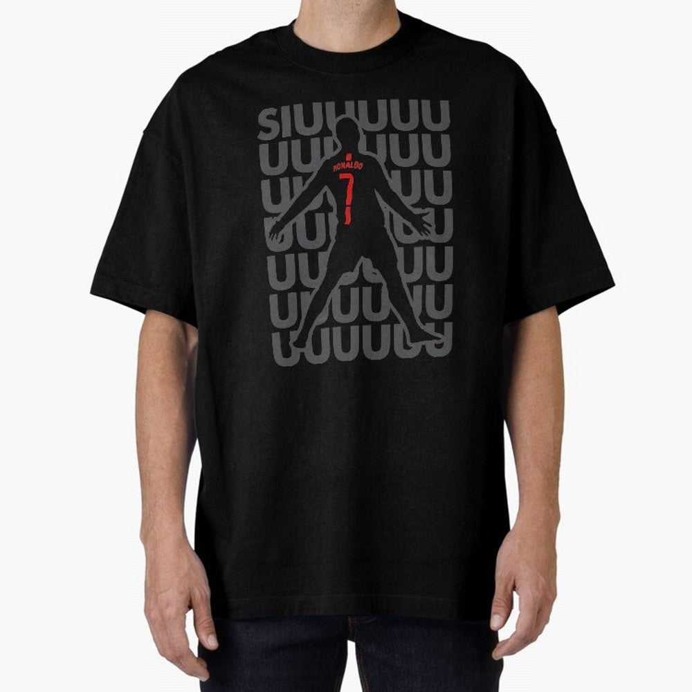 Cristiano Ronaldo Oversized T-Shirt Follow the Road to FIFA World Cup 2026 Group Stage Capturing CR7 and Messi, England Energy, Championship Spirit, Famous Goals, Roaring Crowds and International Football Unity; Great for Watch Parties, Sports