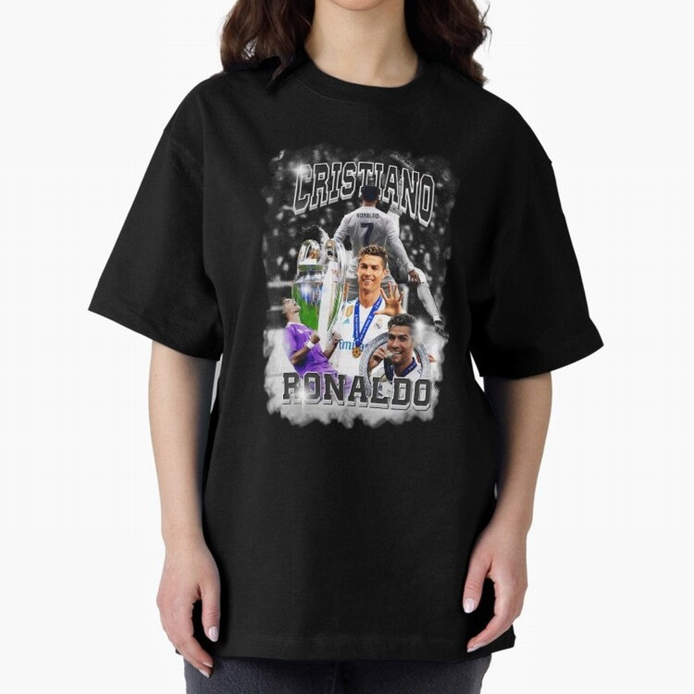 Cristiano Ronaldo Oversized T-Shirt Cheer through Every Moment of Global Football Passion for FIFA World Cup 2026 Group Stage, Capturing Messi, England, France and Netherlands, Worldwide Fan Energy, Dramatic Goals, Stadium Lights and Championship