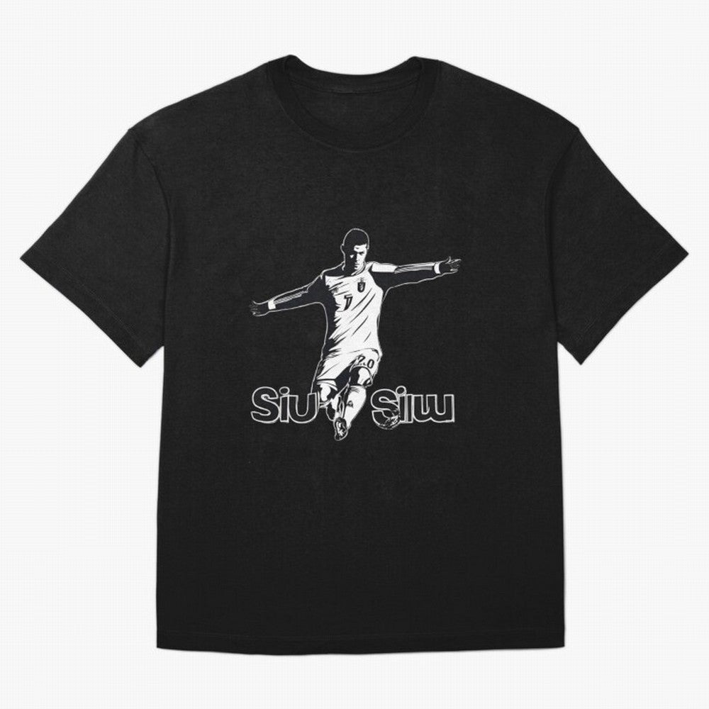 CR7 SIUU Oversized T-Shirt Stand with Match Day Hype around FIFA World Cup 2026, Haaland and Mbappe, Brazil, Portugal and Argentina, Tournament Hype, Historic Matchups, Family Viewing Parties and Global Sports Pride; Ideal for Fans Who Follow