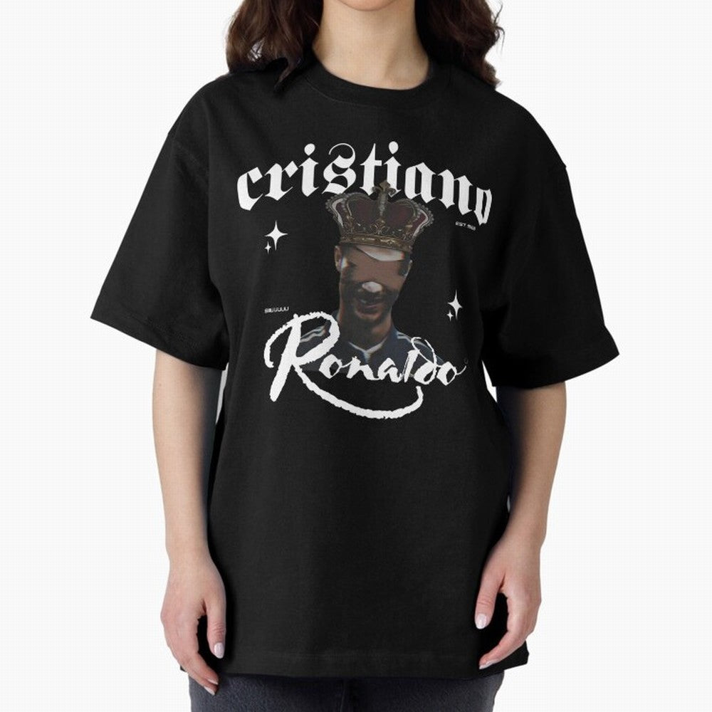 CR7 King edition Oversized T-Shirt Upgrade the FIFA World Cup 2026 USA Canada Mexico Journey through Messi and Cristiano Ronaldo Highlights, Brazil, Portugal and Argentina Pride, Vintage Soccer Flavor, Modern Football Stars, National Flags and