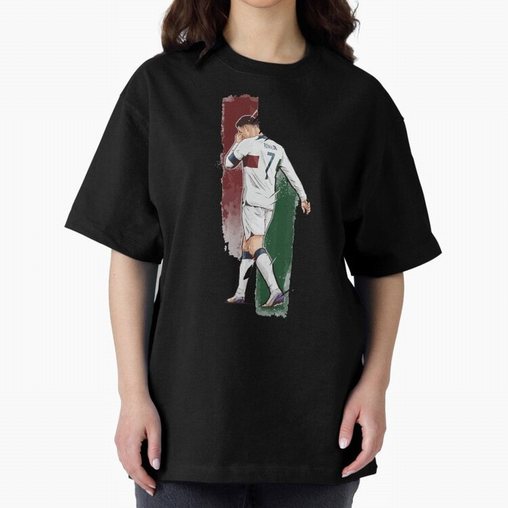 Ronaldo Crying World Cup 2022 Oversized T-Shirt Show Support during the FIFA World Cup 2026 Journey through CR7 Highlights, Netherlands Pride, Match Day Excitement, Supporter Culture, Golden Goals and Global Football Passion; Created for Match Day