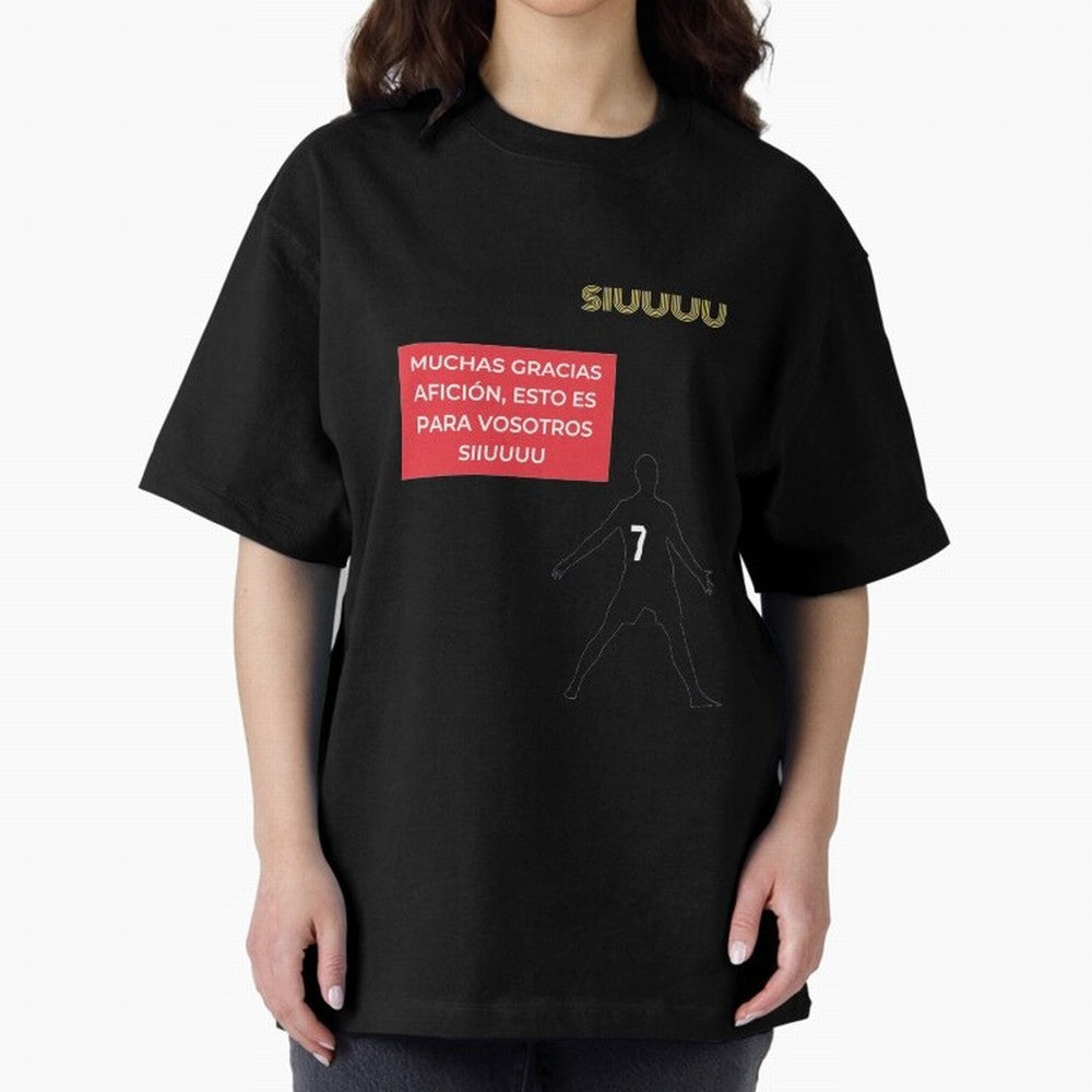 SIUUU CR7 Oversized T-Shirt Back Your Heroes with Match Day Hype around FIFA World Cup 2026 USA Canada Mexico, Mbappe, Brazil, Portugal and Argentina, Match Day Excitement, Supporter Culture, Golden Goals and Global Football Passion; Ideal for Fans