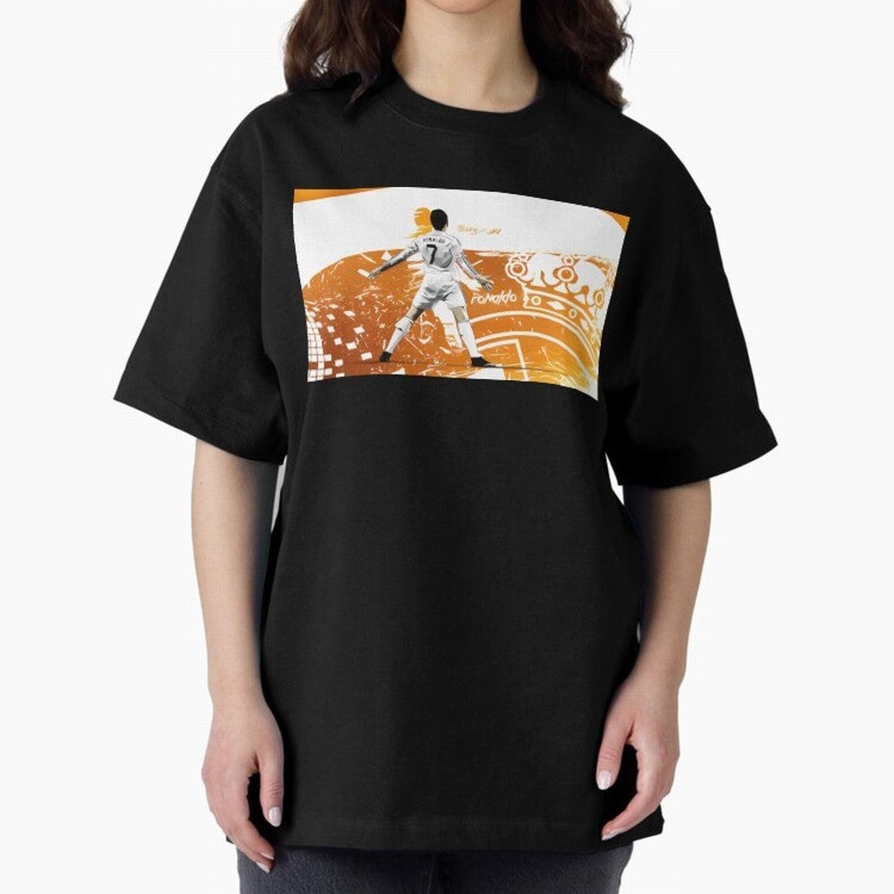 Cristiano Ronaldo Oversized T-Shirt Spotlight FIFA World Cup 2026 Group Stage Spirit, Highlighting Argentina, Messi and Cristiano Ronaldo, Classic Soccer Heritage, Championship Pressure, Fan Loyalty and International Pride; Made for Collectors Who