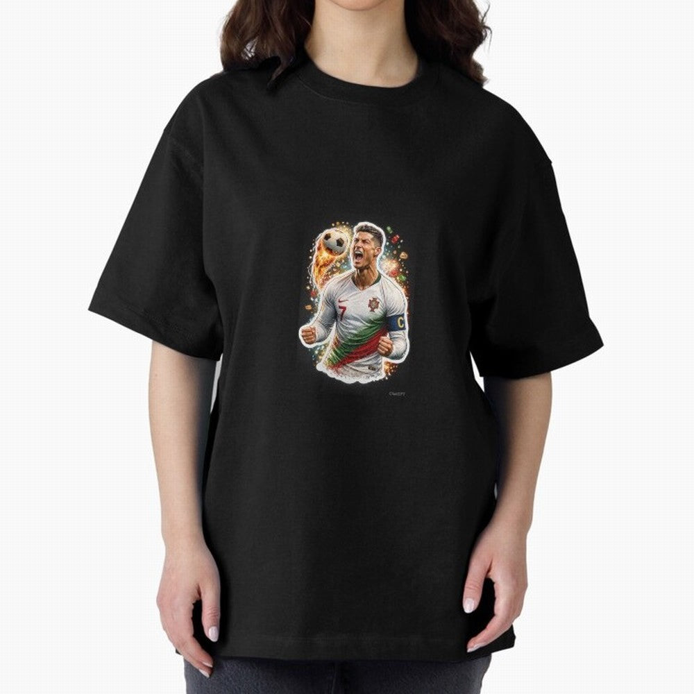 Ronaldo Winning Moment Oversized T-Shirt Upgrade FIFA World Cup 2026 Featuring Cristiano Ronaldo, Haaland and CR7, Argentina and Brazil Energy, Global Supporter Spirit, Legendary Goals, National Colors and Tournament Celebration; Perfect for