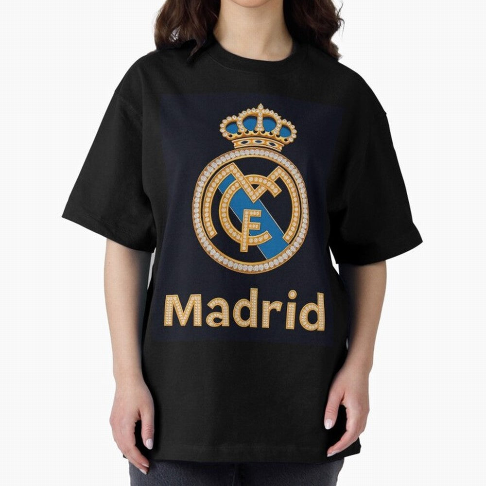 Madrid Oversized T-Shirt Show Your Tournament Heart for FIFA World Cup 2026 USA Canada Mexico for Fans of CR7 and Messi and France and Portugal, Bringing Stadium Chants, National Pride, Trophy Dreams and Unforgettable Football Memories; Ideal for