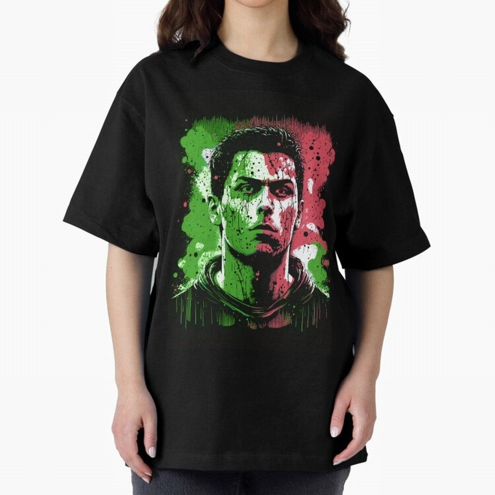 Cristiano Ronaldo Oversized T-Shirt Feel the Heartbeat of Match Day Hype around FIFA World Cup 2026 USA Canada Mexico, Haaland, Argentina and Brazil, Tournament Hype, Historic Matchups, Family Viewing Parties and Global Sports Pride; Perfect for