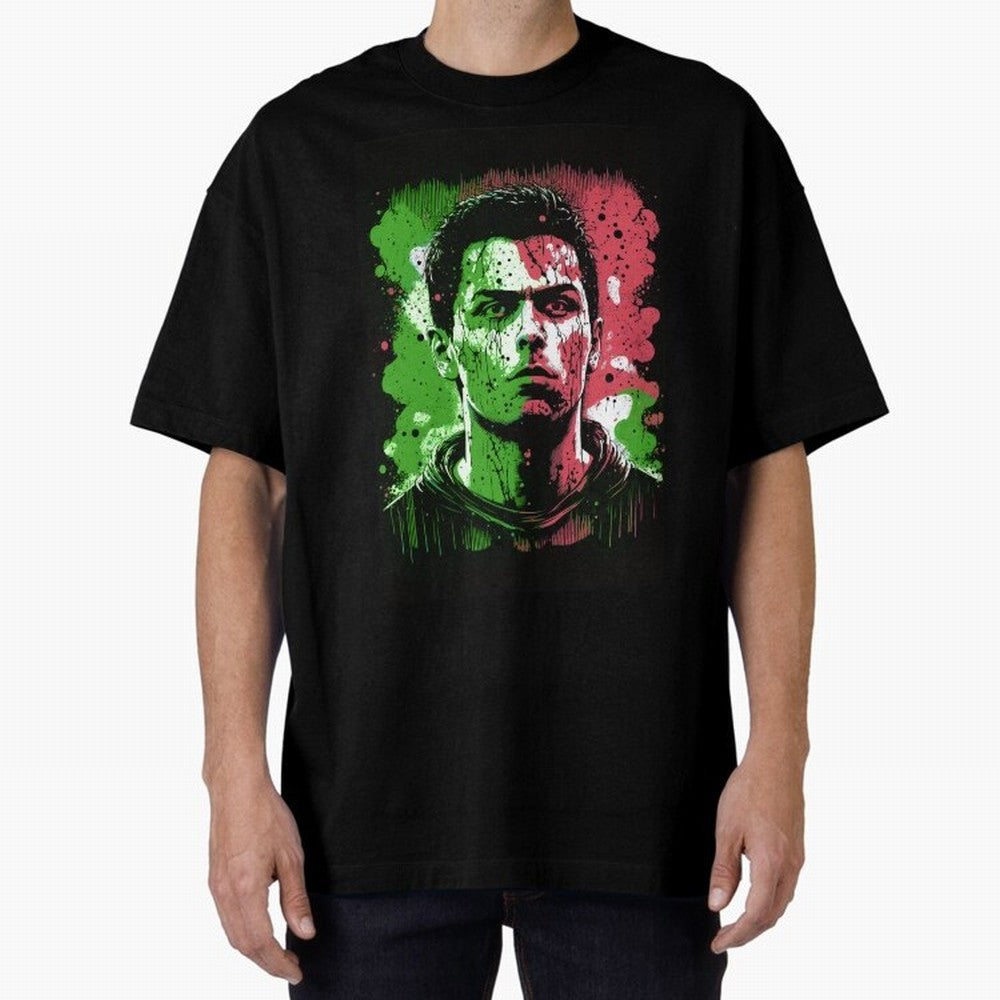 Cristiano Ronaldo Oversized T-Shirt Feel the Heartbeat of Match Day Hype around FIFA World Cup 2026 USA Canada Mexico, Haaland, Argentina and Brazil, Tournament Hype, Historic Matchups, Family Viewing Parties and Global Sports Pride; Perfect for