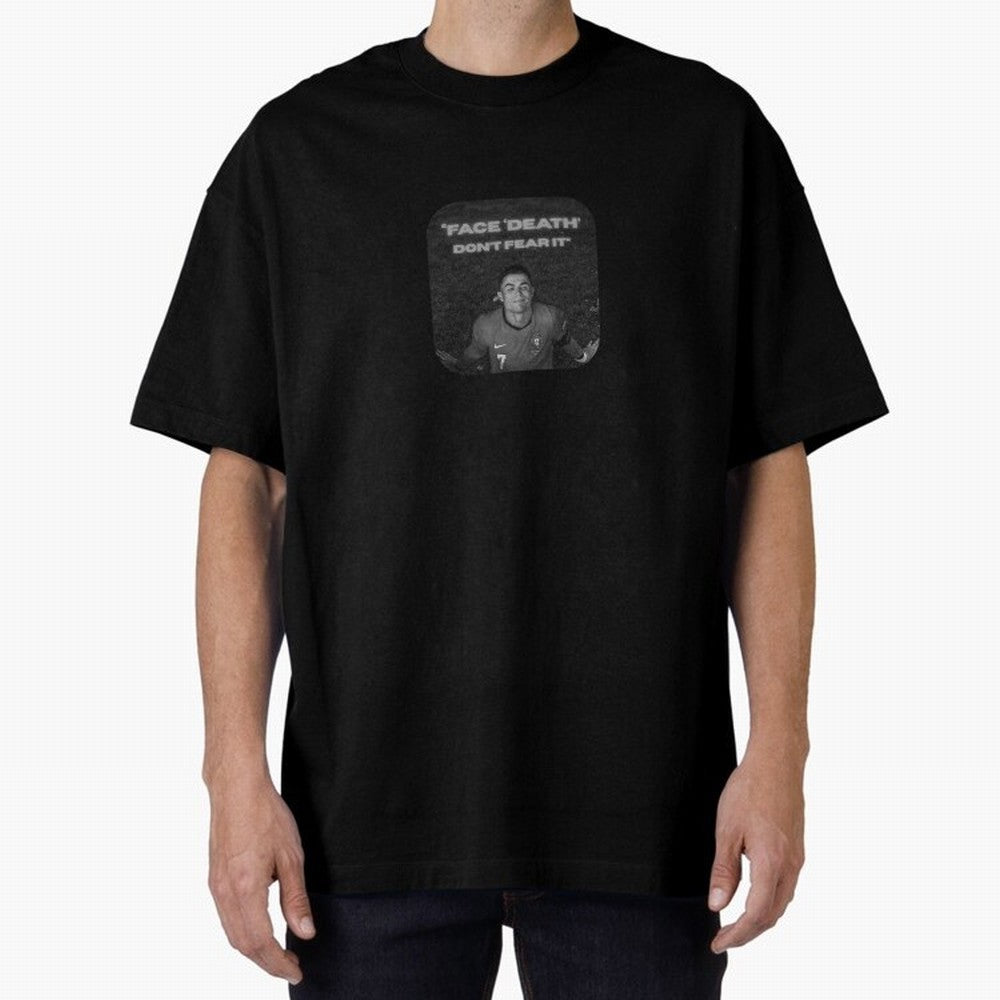 CR7 Fearless Icon Oversized T-Shirt Support Your Favorite Stars during FIFA World Cup 2026 Group Stage for Fans of Mbappe and France and Portugal, Bringing Vintage Soccer Flavor, Modern Football Stars, National Flags and Final Night Emotion;