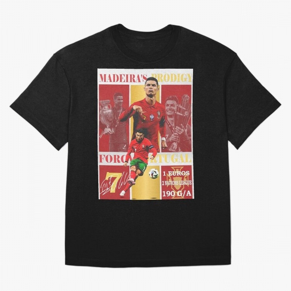 Cristiano Ronaldo Portugal Poster - Madeira's Prodigy CR7 Fan Art Print Oversized T-Shirt Keep the Match Day Mood of FIFA World Cup 2026 USA Canada Mexico for Fans of Messi and France and Portugal, Bringing Match Day Excitement, Supporter Culture,