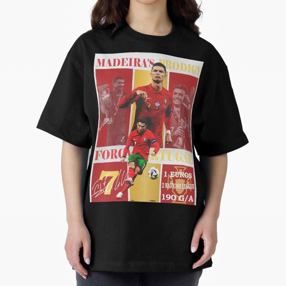 Cristiano Ronaldo Portugal Poster - Madeira's Prodigy CR7 Fan Art Print Oversized T-Shirt Keep the Match Day Mood of FIFA World Cup 2026 USA Canada Mexico for Fans of Messi and France and Portugal, Bringing Match Day Excitement, Supporter Culture,