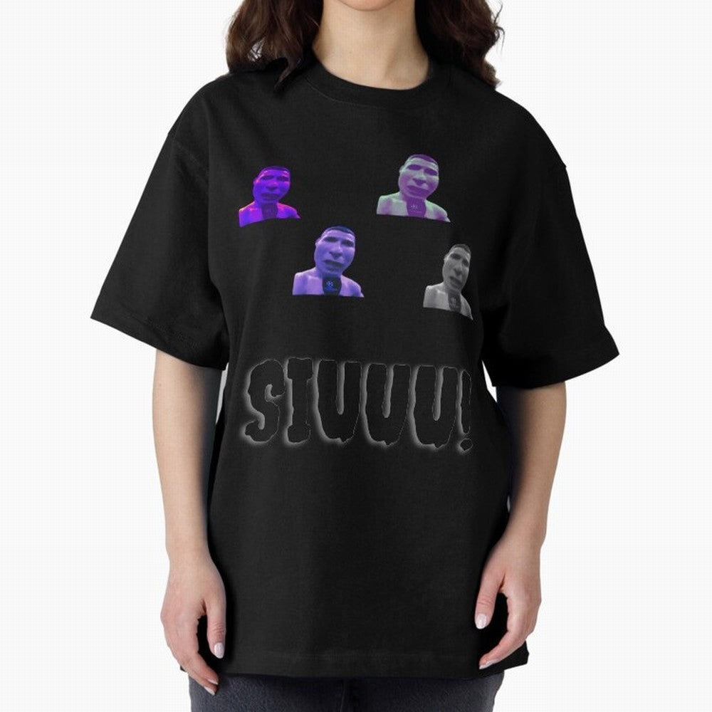 siuuu funny cr7 stickers 2022 Oversized T-Shirt Fuel Your Fan Pride for Match Day Hype around FIFA World Cup 2026, Neymar, Argentina and Brazil, Tournament Hype, Historic Matchups, Family Viewing Parties and Global Sports Pride; Made for Die Hard