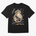 Gold Madrid Real Oversized T-Shirt Remember Iconic Moments from the FIFA World Cup 2026 USA Canada Mexico Journey through Mbappe Highlights, Netherlands Pride, Championship Spirit, Famous Goals, Roaring Crowds and International Football Unity;