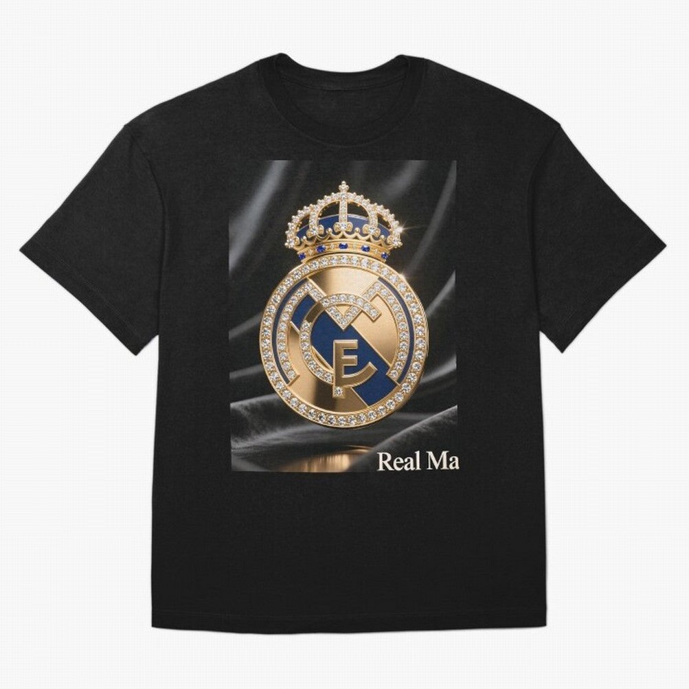 Gold Madrid Real Oversized T-Shirt Remember Iconic Moments from the FIFA World Cup 2026 USA Canada Mexico Journey through Mbappe Highlights, Netherlands Pride, Championship Spirit, Famous Goals, Roaring Crowds and International Football Unity;